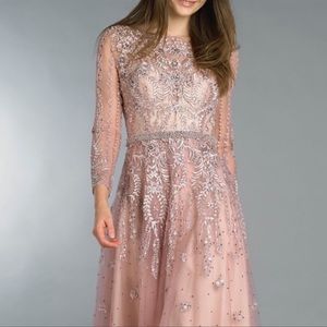 BASIX BLACK PINK BALL GOWN